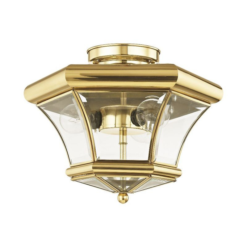 Livex Lighting Monterey 3 - Light Flush Mount in  Polished Brass