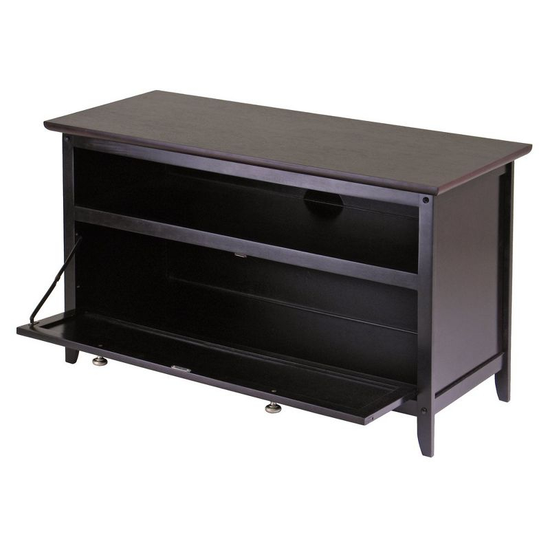 Zuri TV Stand for TVs up to 42" Espresso - Winsome: Mid-Century Modern, Wood Veneer, Chrome Hardware