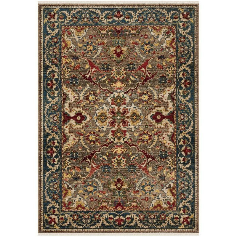 Kashan KSN307 Power Loomed Area Rug - Taupe/Blue - 4'x6' - Safavieh
