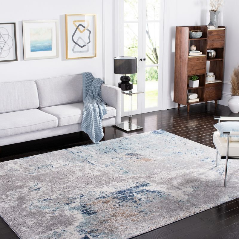 Aston ASN708 Power Loomed Indoor Area Rug - Grey/Blue - 8'x10' - Safavieh