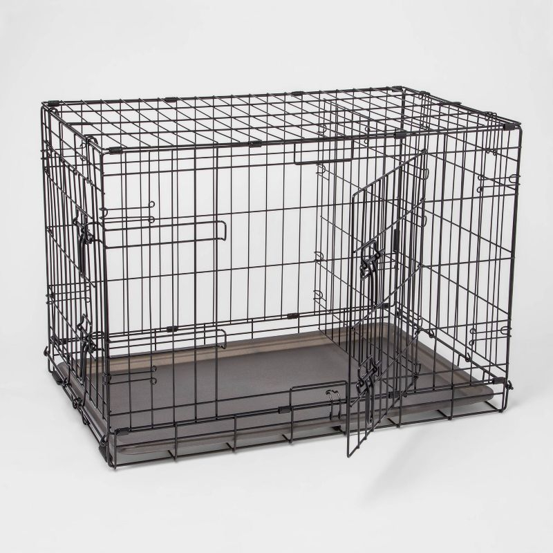 Wire Collapsible Dog Crate - L - Black - Boots & Barkley™