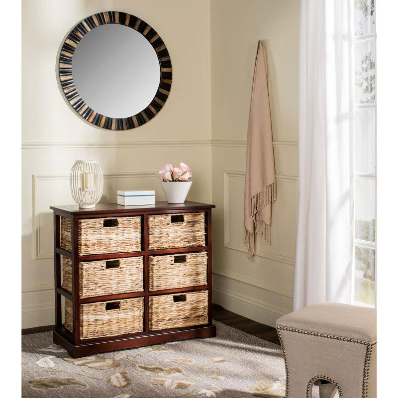 Keenan 6 Wicker Basket Storage Chest - Cherry - Safavieh.