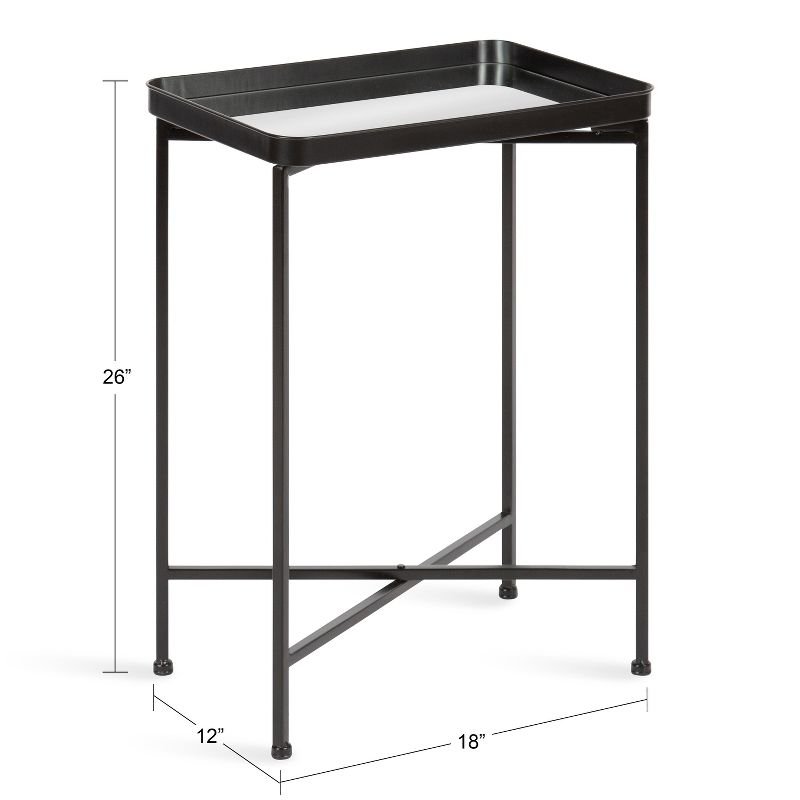Kate and Laurel Celia Rectangle Metal Side Table, 18x12x26, Black