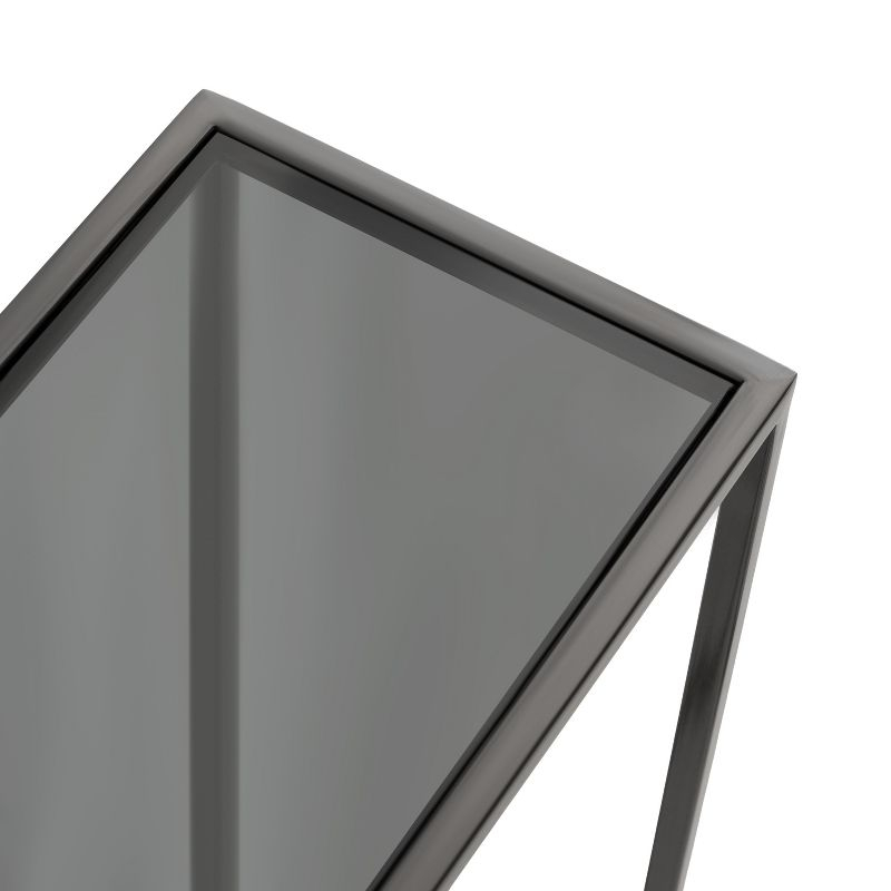 Kate and Laurel Jaspur Rectangle Metal Side Table, 16x8x24, Pewter