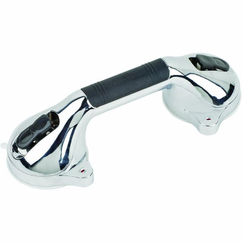 HealthSmart Suction Cup Grab Bar, Chrome, 12in