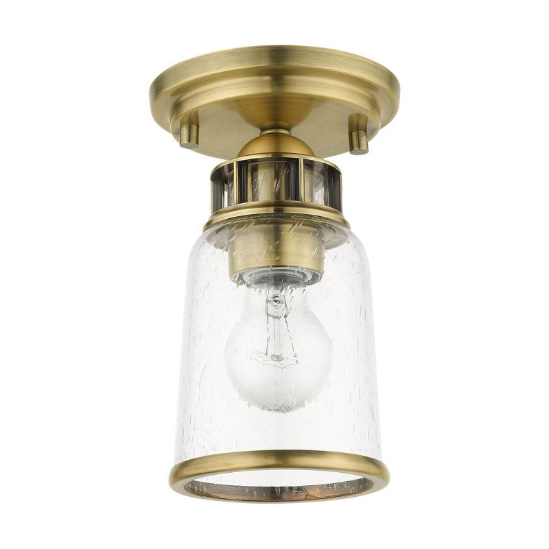 Livex Lighting Lawrenceville 1 - Light Flush Mount in  Antique Brass