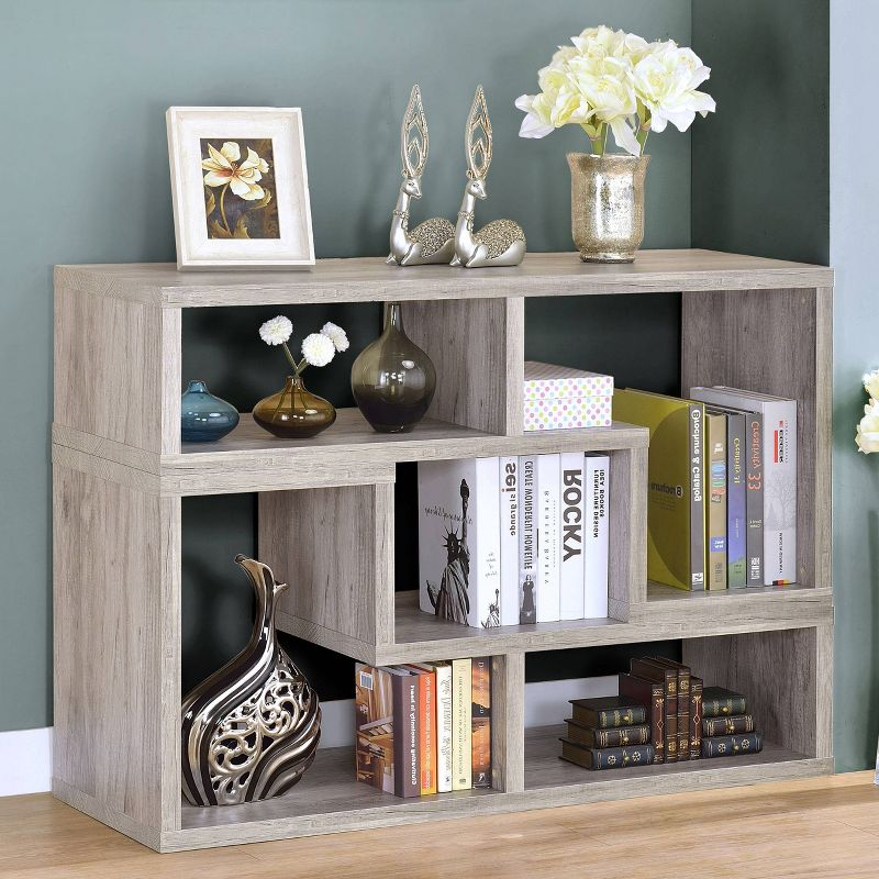 22" Velma Modular Bookcase & TV Stand: Stackable, Horizontal, Gray Driftwood - Coaster