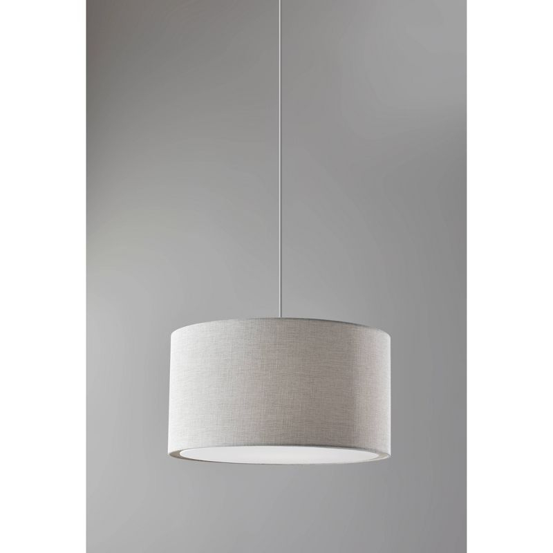 Harvest Large Drum Pendant White - Adesso: Swag Cord, 15ft Cable, ETL Listed, No Bulb Included
