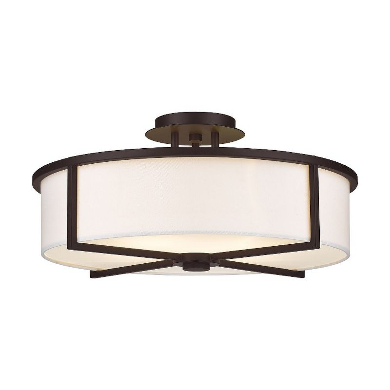 Livex Lighting Wesley 4 - Light Semi-Flush Mount in  Bronze