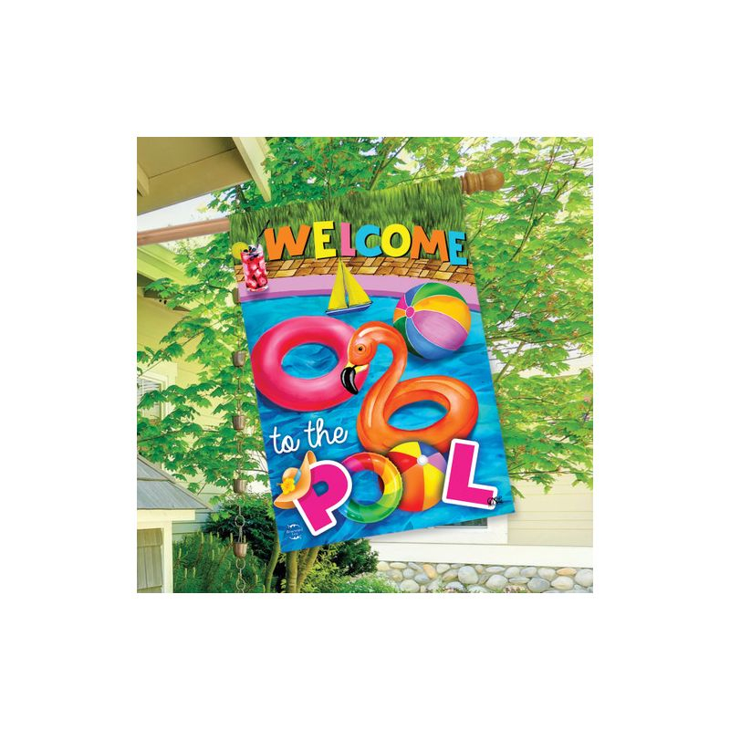 Briarwood Lane House Flag 40x28 For Outdoor Welcome To the Pool Summer House Flag Flag For Summer House Flag