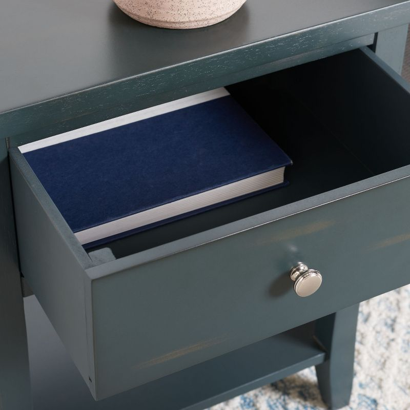 Coby Nightstand With Storage Drawer - AMH6616 - Dark Teal - Safavieh Couture