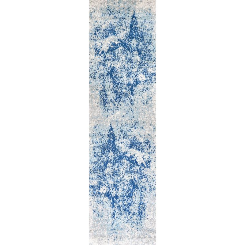 JONATHAN Y Dune Modern Abstract Cream/Blue 2 ft. x 8 ft. Runner Rug