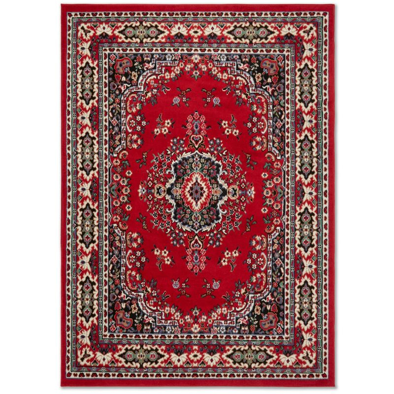 Home Dynamix Premium Sakarya Traditional Medallion Area Rug, Red/Black, 3'7"x5'2"