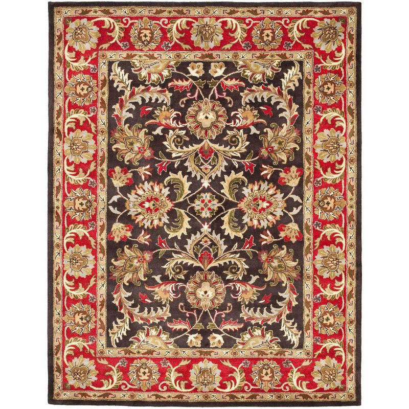 Heritage HG951 Hand Tufted Area Rug - Chocolate/Red - 7'6"x9'6" - Safavieh.