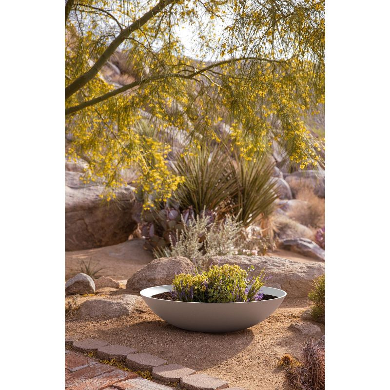 Veradek Mason Series Lane Bowl 32" Plastic-Stone Planter 2-Pack White