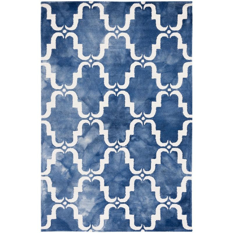 Dip Dye DDY536 Hand Tufted Indoor Area Rug - Navy/Ivory - 5'x8' - Safavieh
