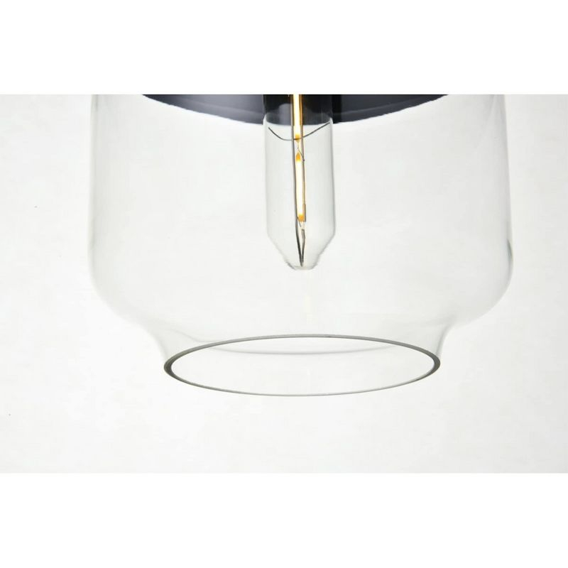 Elegant Lighting Ashwell 1 Light Black Pendant With Clear Glass