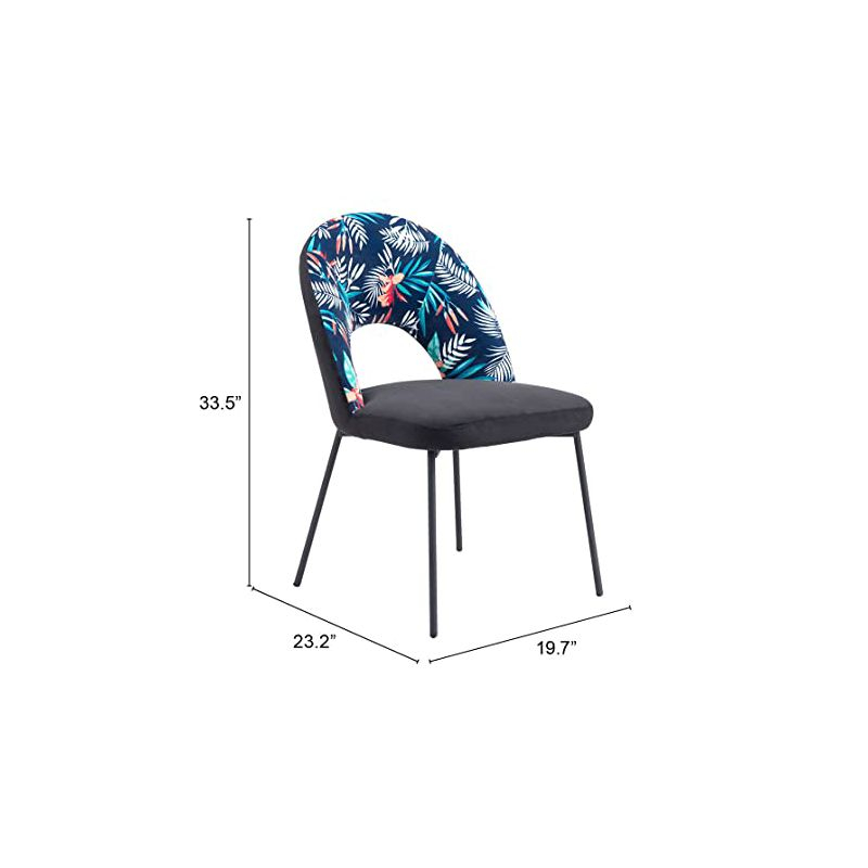 Zuo Merion Dining Chair (Set of 2) Multicolor Print & Black