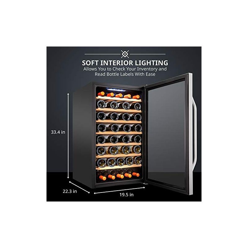 Ivation 51 Bottle Wine Cooler Fridge, Compressor Refrigerator W/Lock