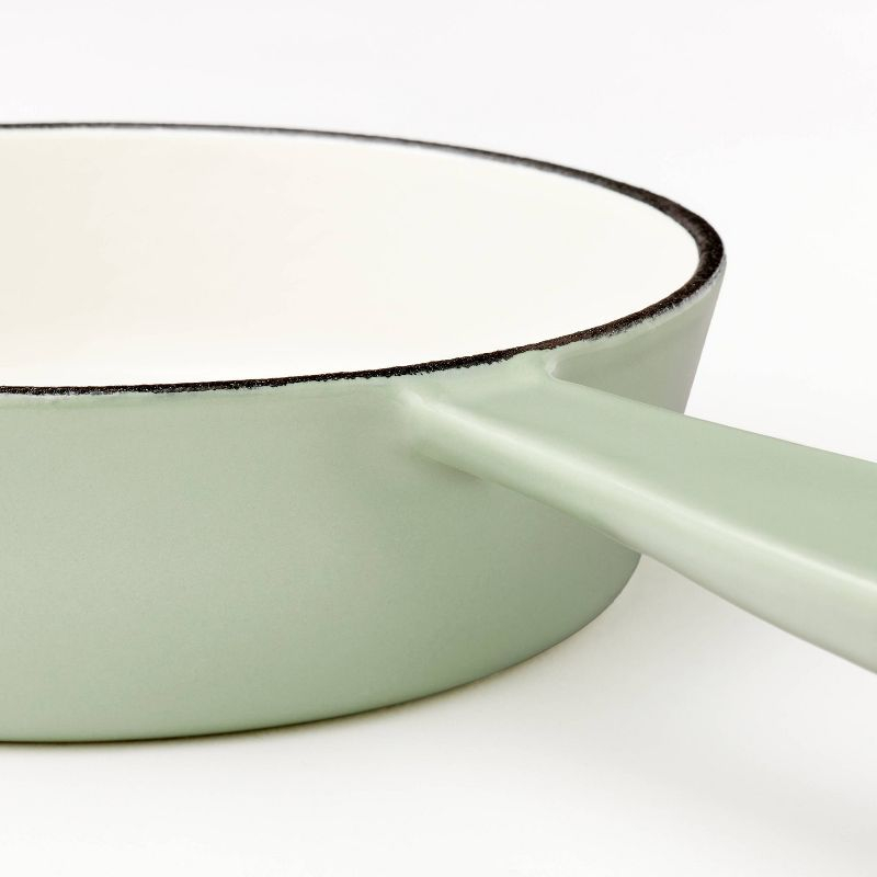 6" Enameled Cast Iron Skillet Sage Green - Figmint™: Even-Heating, Oven-Safe, Nonstick, Induction Compatible