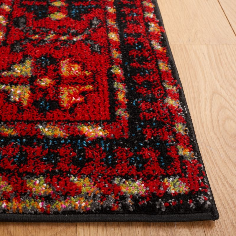 Vintage Hamadan VTH213 Power Loomed Area Rug - Red/Light Blue - 4'x6' - Safavieh.