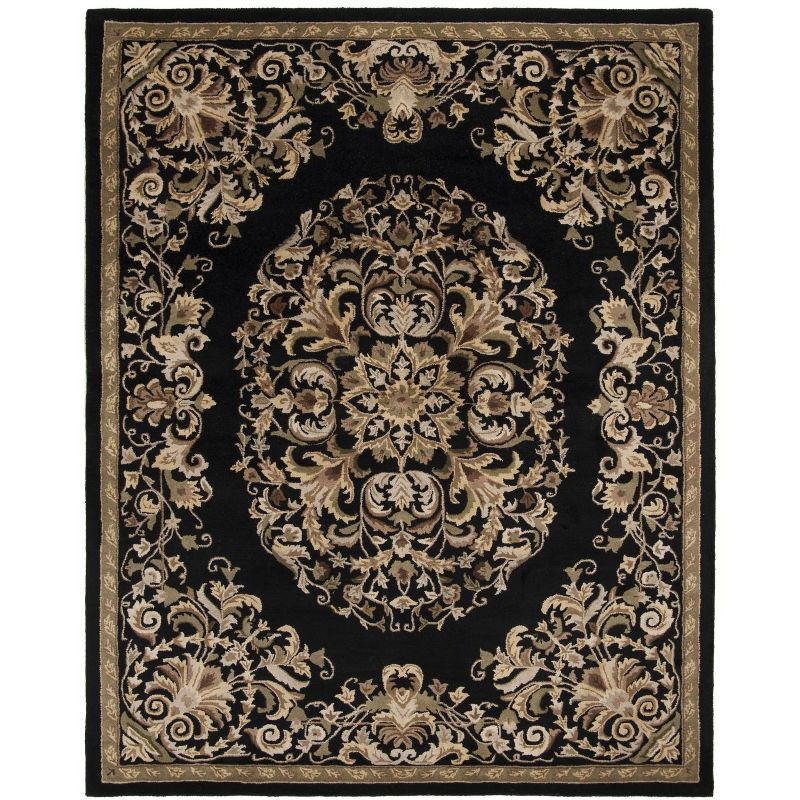 Heritage HG640 Handmade Area Rug - 7'6"x9'6" - Black - Safavieh
