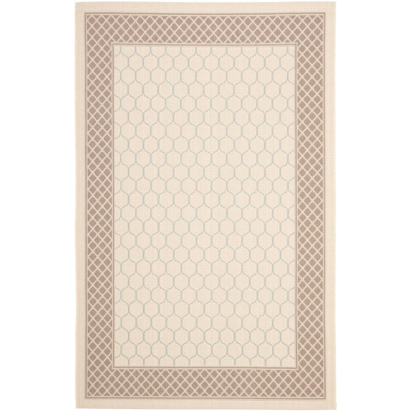 Courtyard CY7933 Power Loomed Indoor/Outdoor Area Rug - Beige/Dark Beig - 5'3"x7'7" - Safavieh.