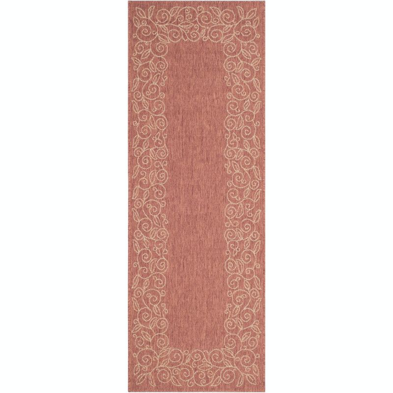 Courtyard CY5139 Power Loomed Indoor and Outdoor Runner Rug - Terracotta/Beige - 2'3"x6'7" - Safavieh