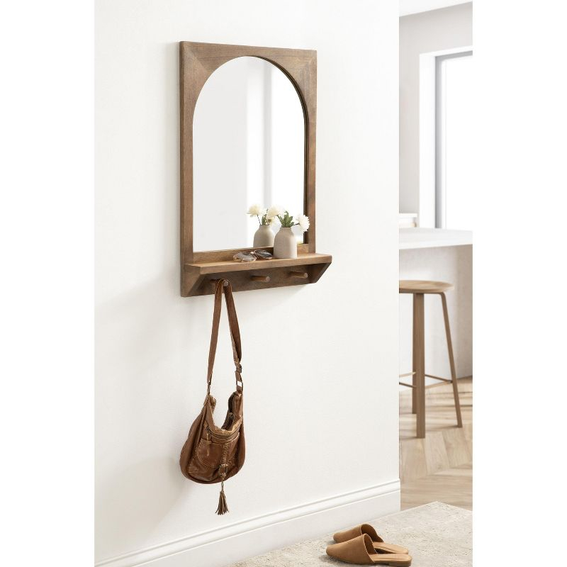 Kate and Laurel Andover Functional Mirror - Brown, 20x30
