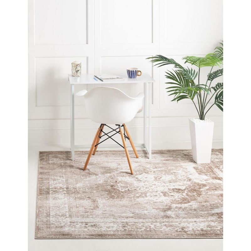 Unique Loom 8' 0 x 8' 0 Sofia Salle Garnier Beige Area Rug