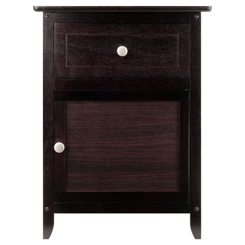 Eugene Nightstand - Espresso - Winsome: Wood Composite Bedside Cabinet with Storage