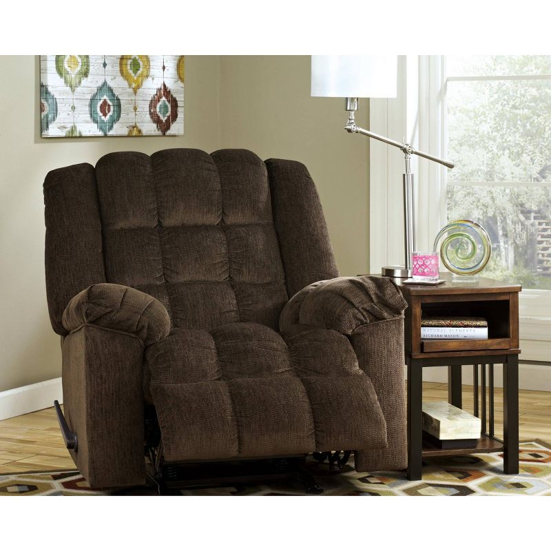 Ludden Rocker Side Lever Recliner Cocoa - Signature Design by Ashley: Plush Upholstery, Comfort Style