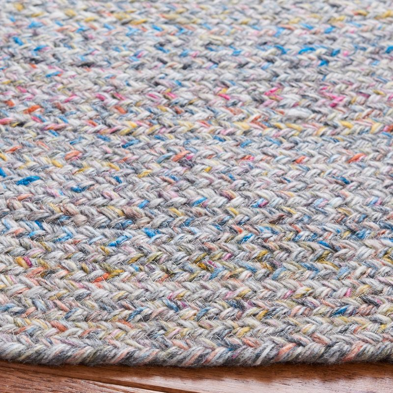Braided BRD851 Hand Braided Area Rug - Yellow/Grey - 5' round - Safavieh.