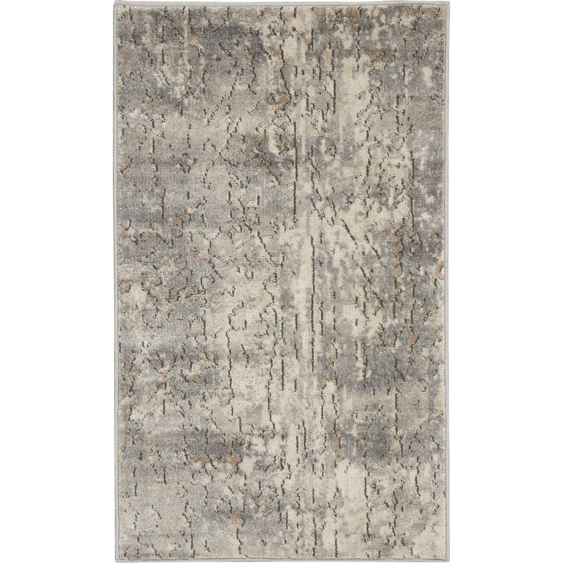 Nourison Concerto Abstract Contemporary Area Rug Beige Grey 2'2" x 3'9"