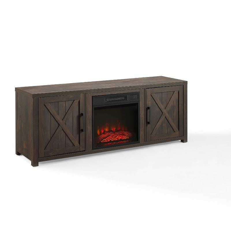 58" Gordon Low Profile TV Stand for TVs up to 65" with Fireplace Dark Walnut - Crosley