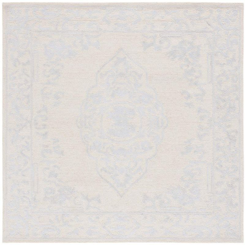 Abstract ABT359 Handmade Tufted Area Rug - Ivory/Beige - 6'-0" x 6'-0" Square - Safavieh