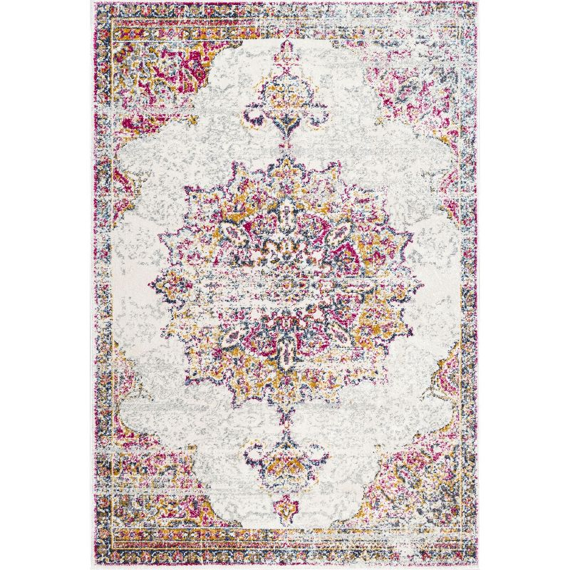 Nuloom Tabitha Oriental/Persian 4x6 Area Rug for Living Room Bedroom Dining Room Kitchen, Pink/Ivory