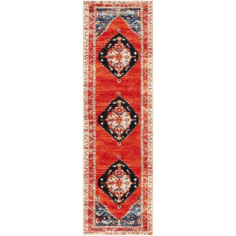 Vintage Hamadan VTH228 Power Loomed Indoor Runner Rug - Red/Navy - 2'3"x6' - Safavieh