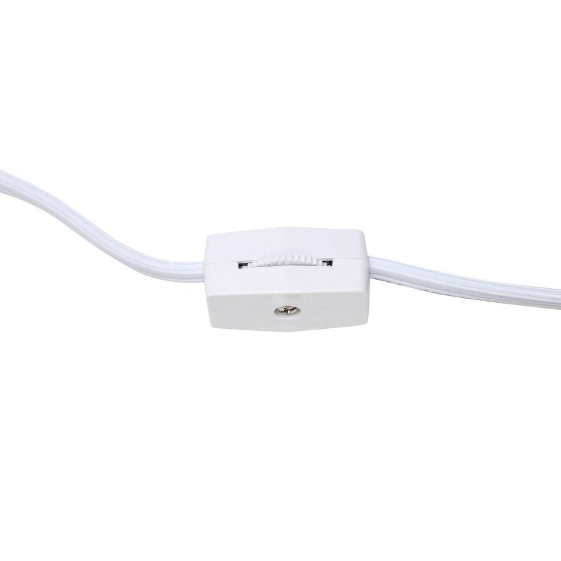 10.43" Petite Contemporary Webbed Waves Base Bedside Lamp with White Drum Shade - Simple Designs: ETL Listed, No Assembly Required