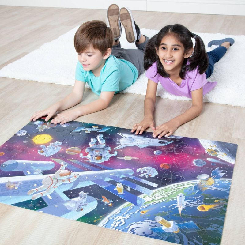 Melissa & Doug Outer Space Glow-in-the-Dark Cardboard Jigsaw Floor Puzzle – 48pc