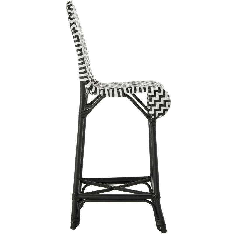 Tilden Barstool - Indoor/Outdoor - PAT4021 - Black/White - Safavieh