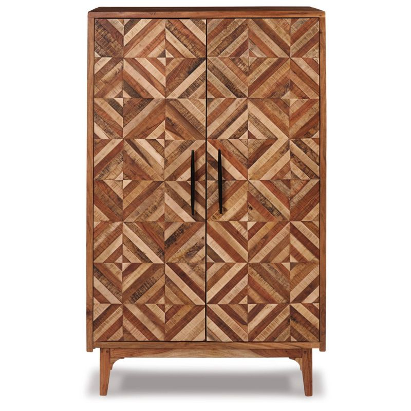 Gabinwell Accent Cabinet Brown/Beige - Signature Design by Ashley: Mid-Century Modern, Two-Tone Wood Finish, Fixed Shelves