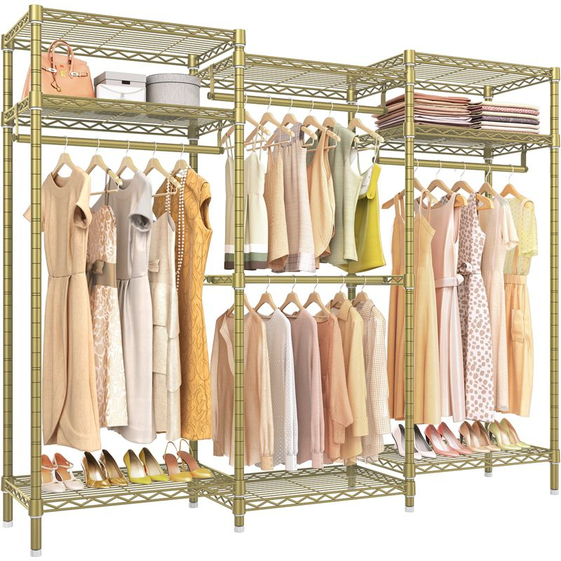 VIPEK V5i Garment Rack Heavy Duty Clothes Rack, Portable Closet Wardrobe Bedroom Armoires Freestanding Clothing Rack, Gold
