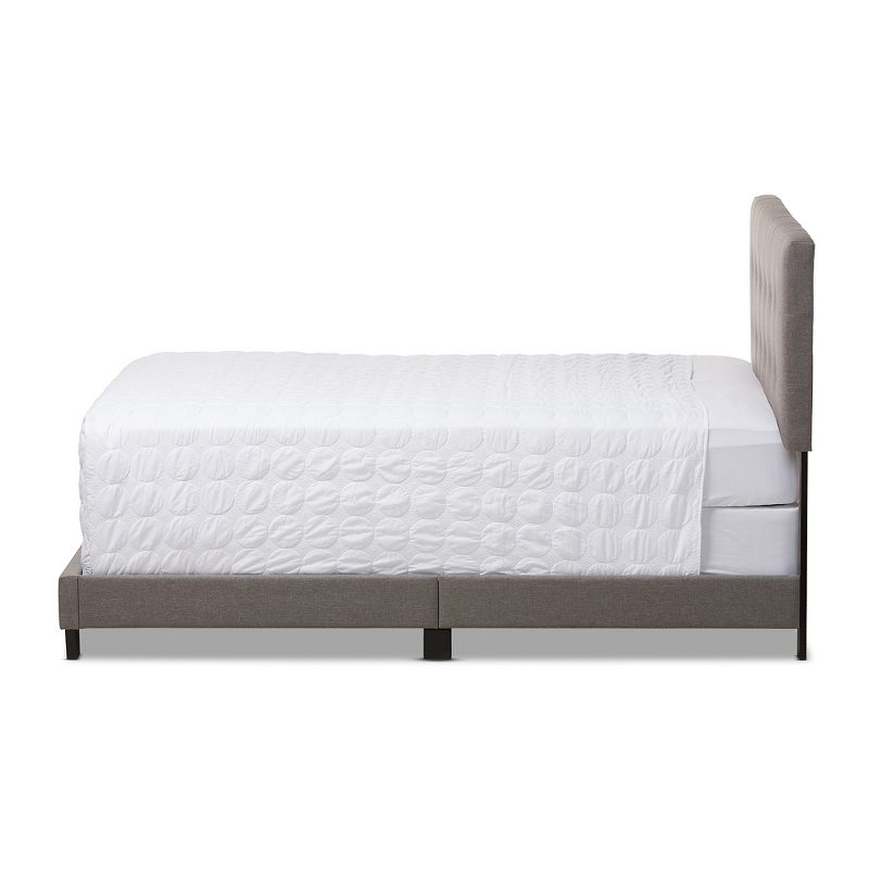Full Brookfield Modern and Contemporary Fabric Upholstered Grid Tufting Bed Gray - Baxton Studio: MDF Panel Design, Spot Clean