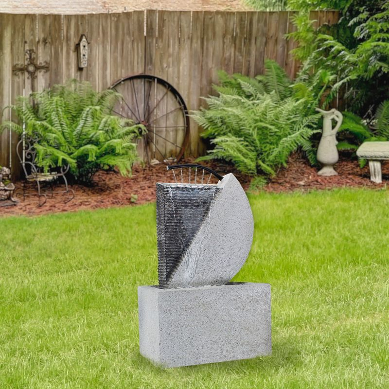 Northlight Modern Style Rainfall Outdoor Water Fountain - 20" - Gray