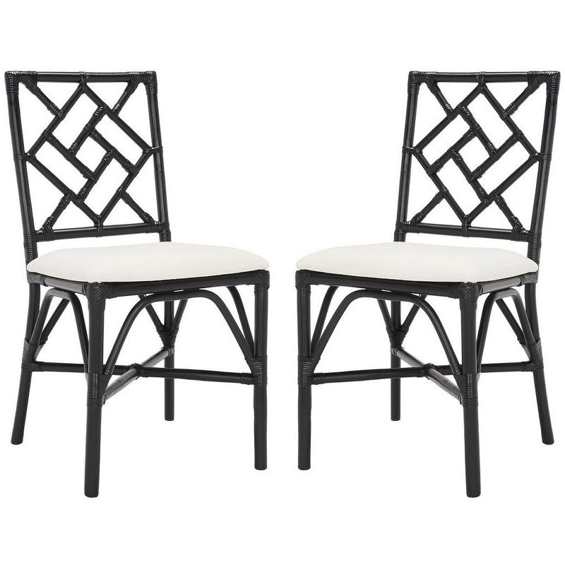 Bhumi Accent Chair W/ Cushion - ACH6509 - Set of 2 - White/Black - Safavieh