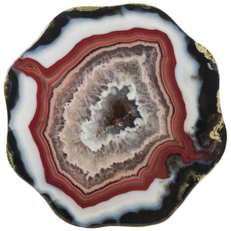 Celeste Faux Agate Side Table - Multi Color/Gold - Safavieh
