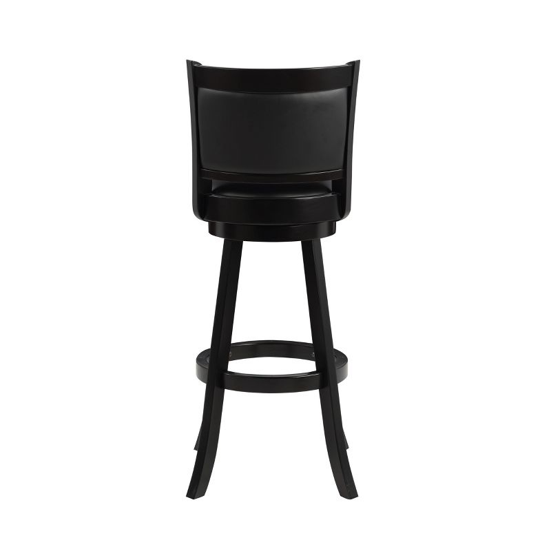 34" Extra Tall Augusta Swivel Barstool Black - Boraam: Durable Hardwood, Faux Leather, 360 Swivel, Footrest