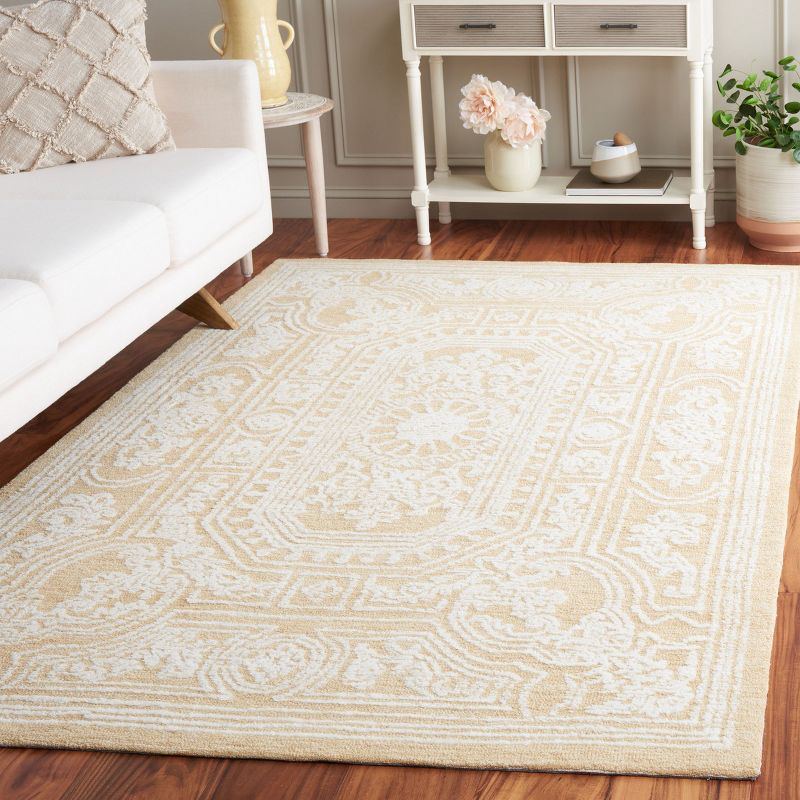 Ebony EBN310 Hand Tufted Indoor Area Rug - Ivory/Gold - 5'x8' - Safavieh