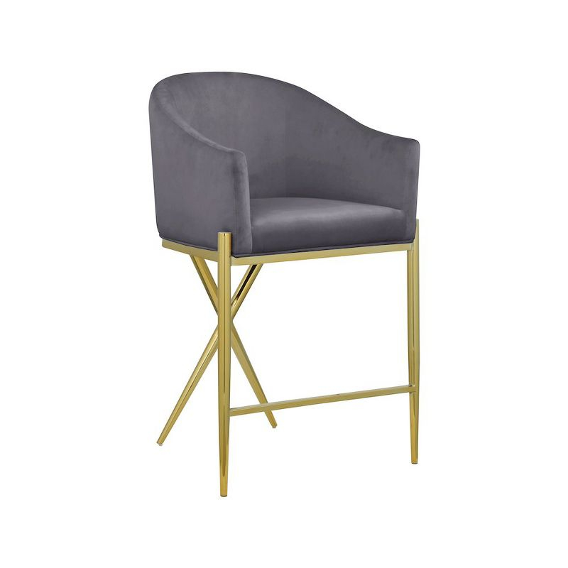 Meridian Furniture,Xavier Grey Velvet Counter Stool